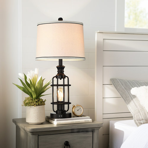 Williston Jahnai Farmhouse Bedside Nightstand Lamp Wayfair